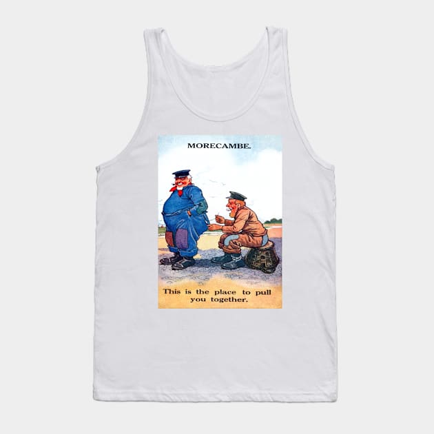 Morecambe Bay. Funny Postcard,  British seaside resort postcard humor. c 1950's Tank Top by JonDelorme